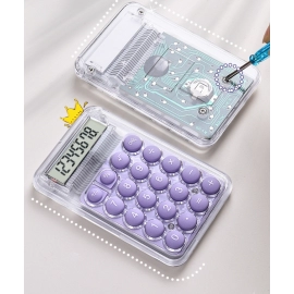 Mini Calculator Cute Student Mini Portable Counter Compact, Silent, High Appearance, Transparent