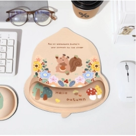 Cute and minimalist mouse pad, wrist guard, computer office specific 3D memory cotton, anti slip, thick keyboard, hand support, dirt resistant