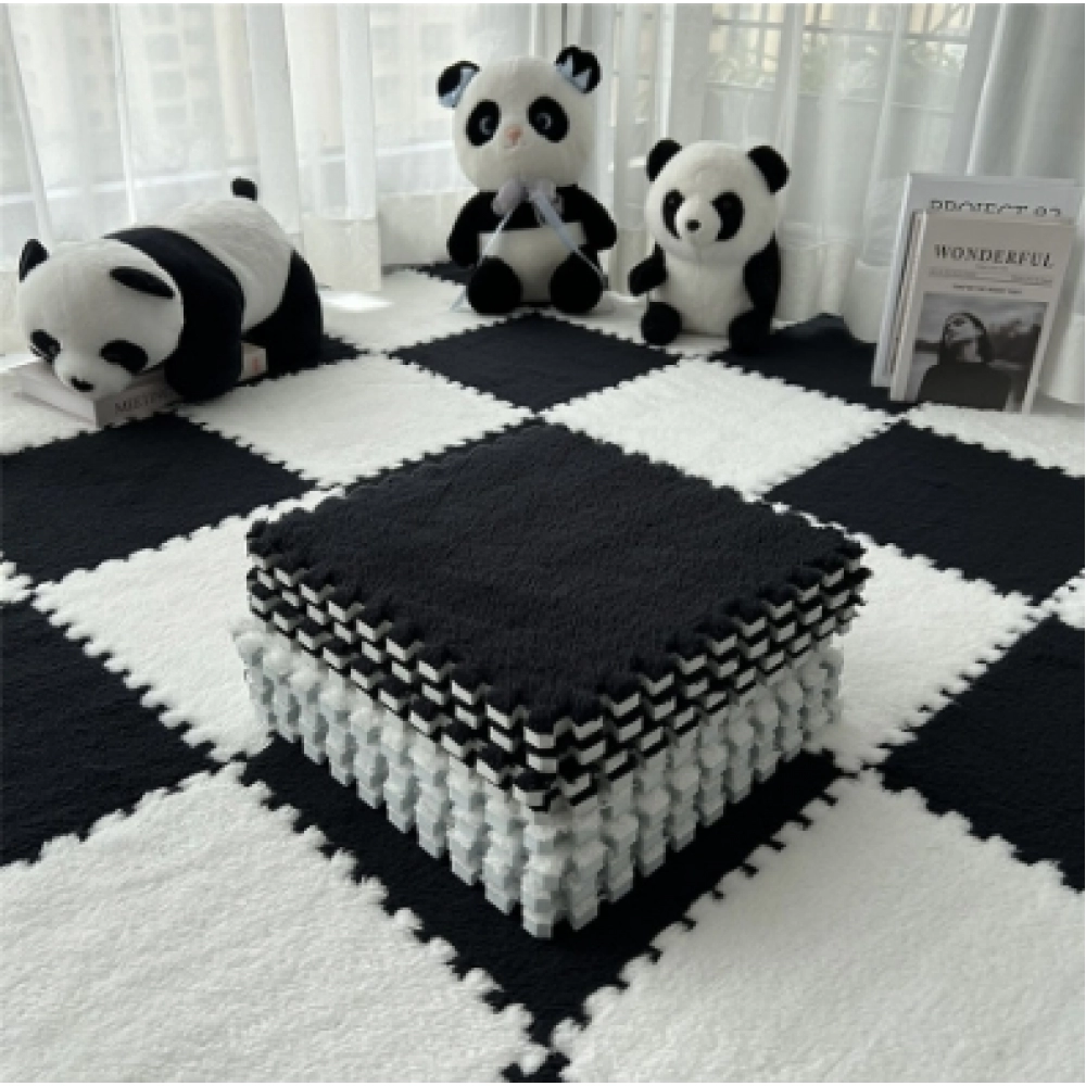 Splicing carpet, living room sofa, block puzzle, floor mat, bedroom bedside, solid color, anti slip mat, plush Splicing floor mat