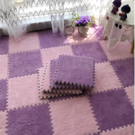 Splicing carpet, living room sofa, block puzzle, floor mat, bedroom bedside, solid color, anti slip mat, plush Splicing floor mat