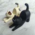 Lazy Cat Desktop Stand Black Cat Pendant Lazy Mobile Phone Stand Resin Craftsmanship