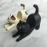Lazy Cat Desktop Stand Black Cat Pendant Lazy Mobile Phone Stand Resin Craftsmanship
